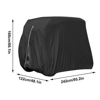 Waterproof Golf Cart Cover Zipper 4 Passenger EZ GO Club Car Yamaha Elastic Hem