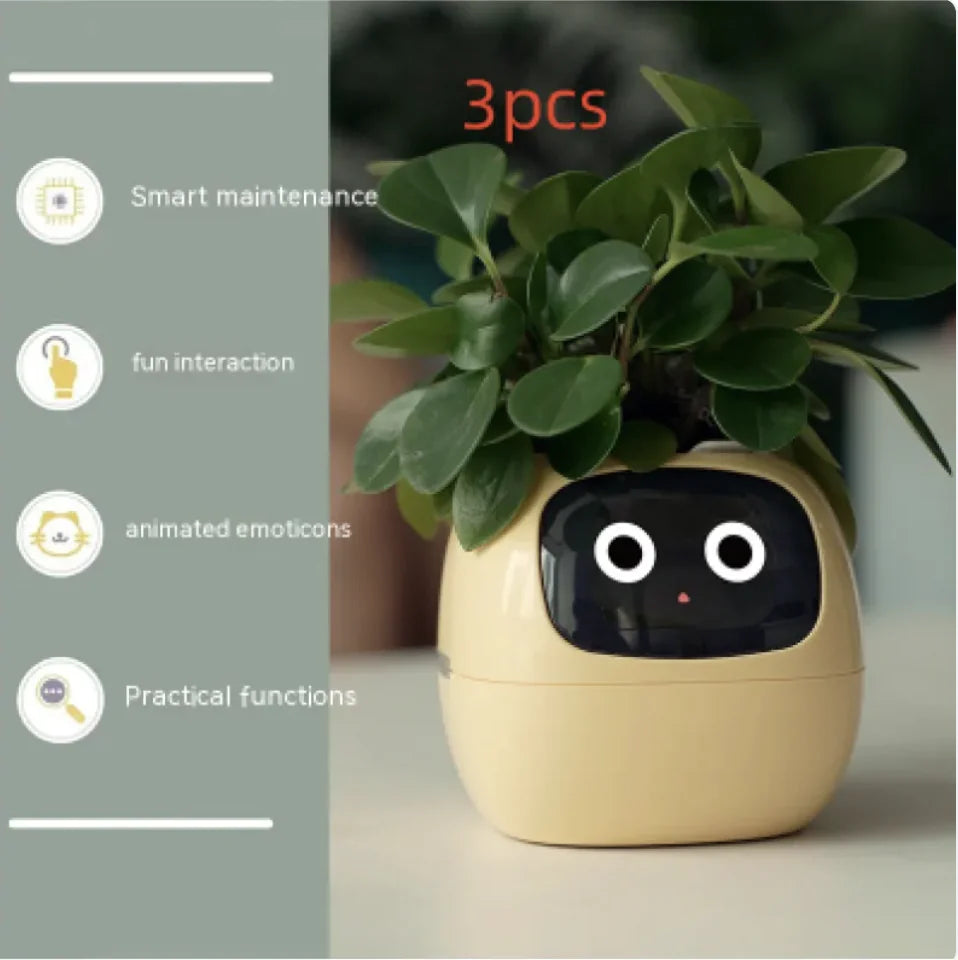 Smart Planter with AI: 49 Expressions, 7 Sensors for Easy Plant Care