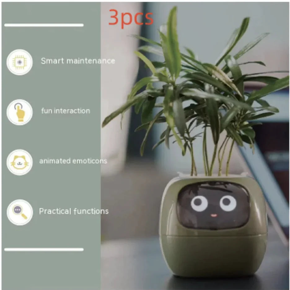 Smart Planter with AI: 49 Expressions, 7 Sensors for Easy Plant Care