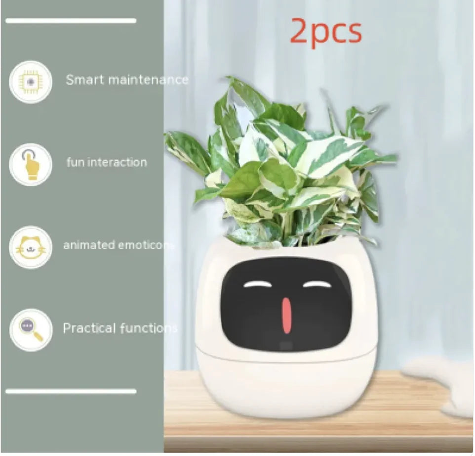 Smart Planter with AI: 49 Expressions, 7 Sensors for Easy Plant Care