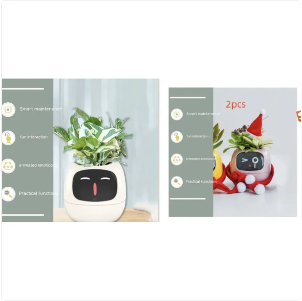 Smart Planter with AI: 49 Expressions, 7 Sensors for Easy Plant Care