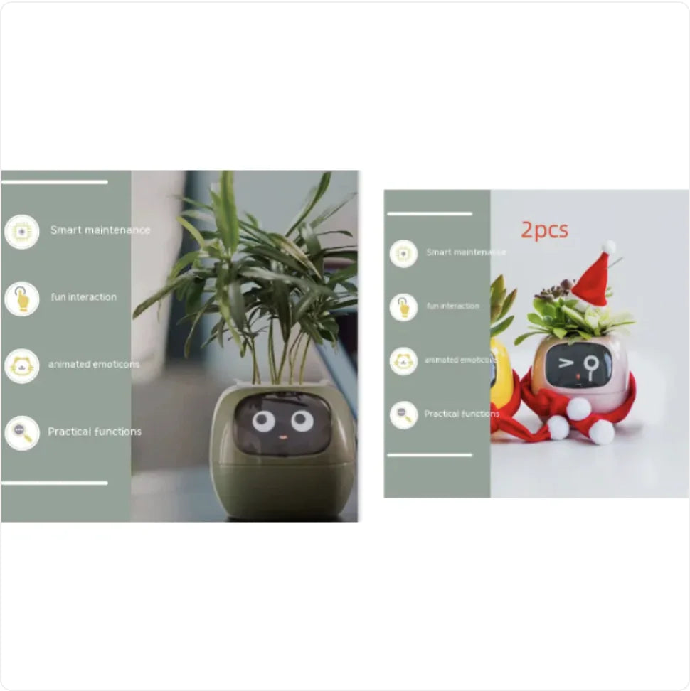 Smart Planter with AI: 49 Expressions, 7 Sensors for Easy Plant Care