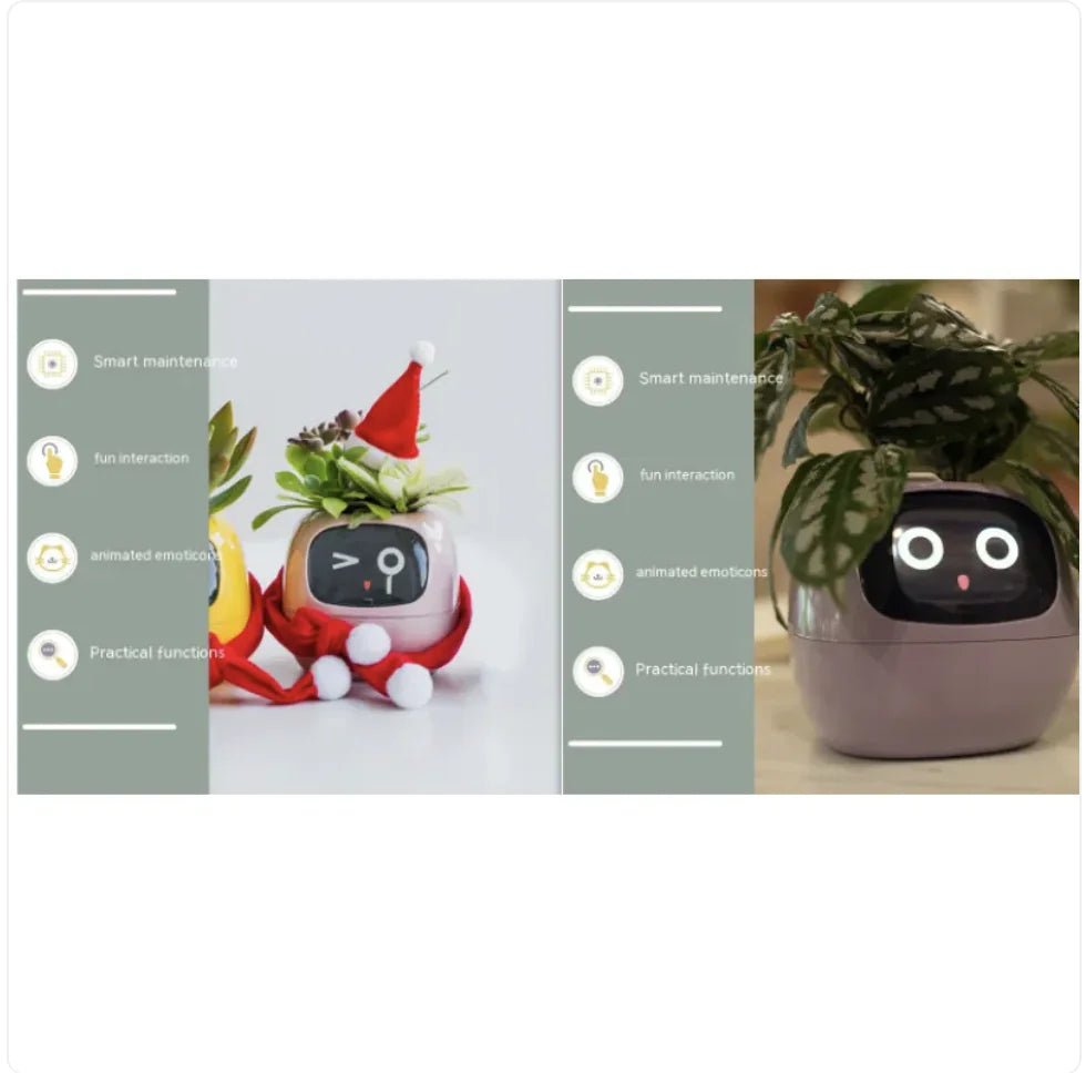 Smart Planter with AI: 49 Expressions, 7 Sensors for Easy Plant Care