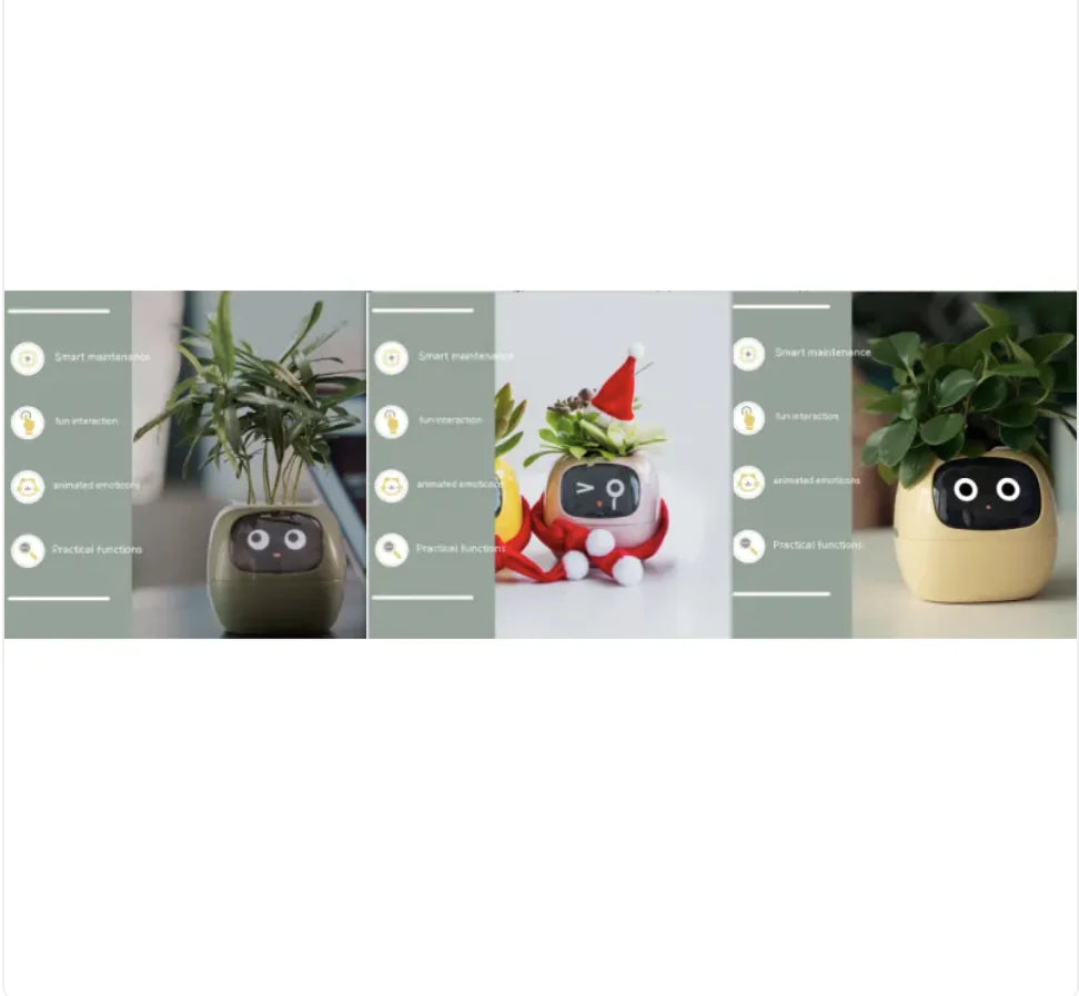 Smart Planter with AI: 49 Expressions, 7 Sensors for Easy Plant Care