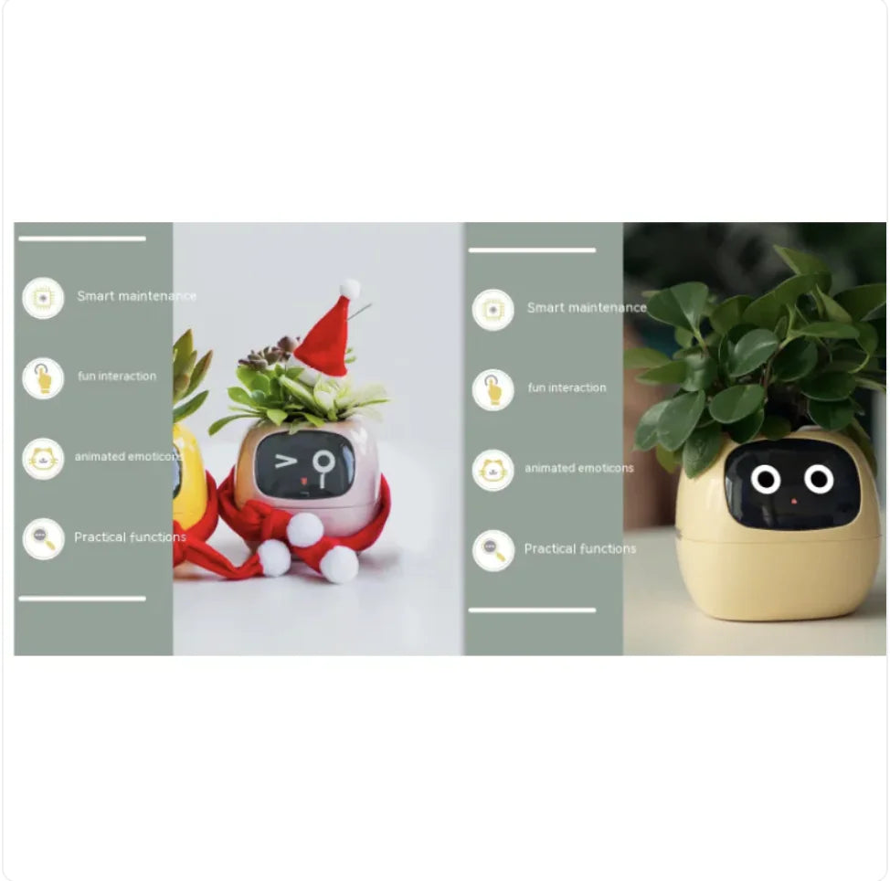 Smart Planter with AI: 49 Expressions, 7 Sensors for Easy Plant Care