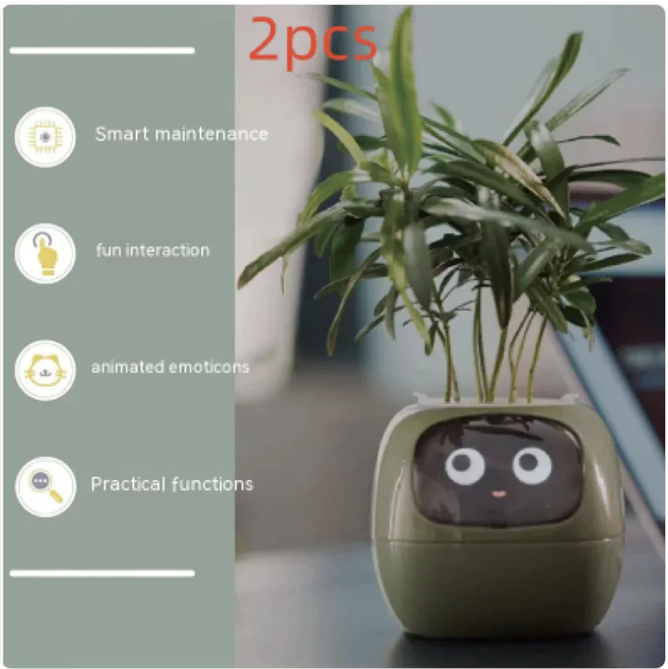 Smart Planter with AI: 49 Expressions, 7 Sensors for Easy Plant Care